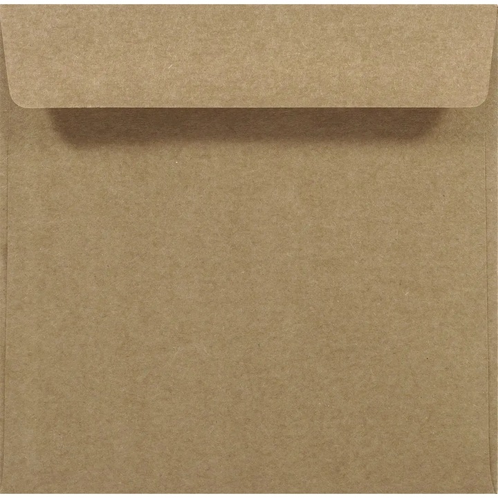 Set de plicuri decorative patrate, Netuno, EKO Kraft, K4, 155x155mm, Banda detasabila, ecologica, 100g/m2, Hartie, maro, 100 buc