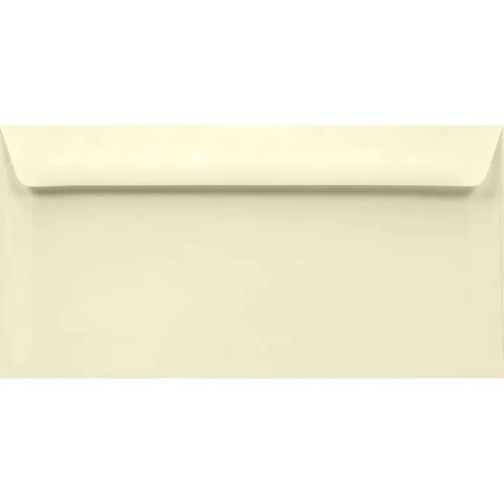 Sima díszboríték készlet, Netuno, Lessebo, DL, 110x220mm, Nedves ragasztó, 100g/m2, Papír, ekrü, 100 db