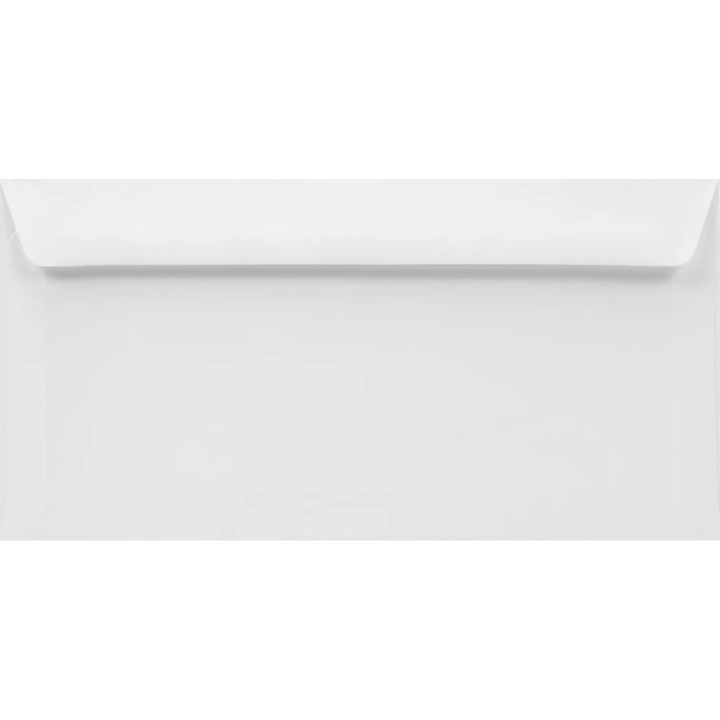 Комплект обикновени декоративни пликове, Netuno, Lessebo, DL, 110x220mm, Мокро лепило, 100g/m2, Хартия, бели, 100 бр