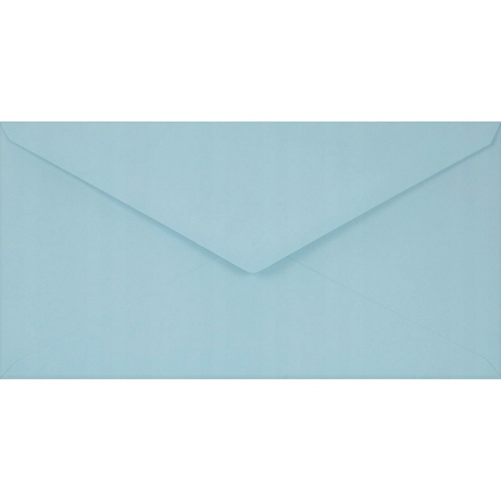 Set de plicuri decorative in culori, Netuno, Sirio Color, DL, 110x220mm, Lipire umeda, V-tip, 115g/m2, Hartie, albastru deschis, 500 buc