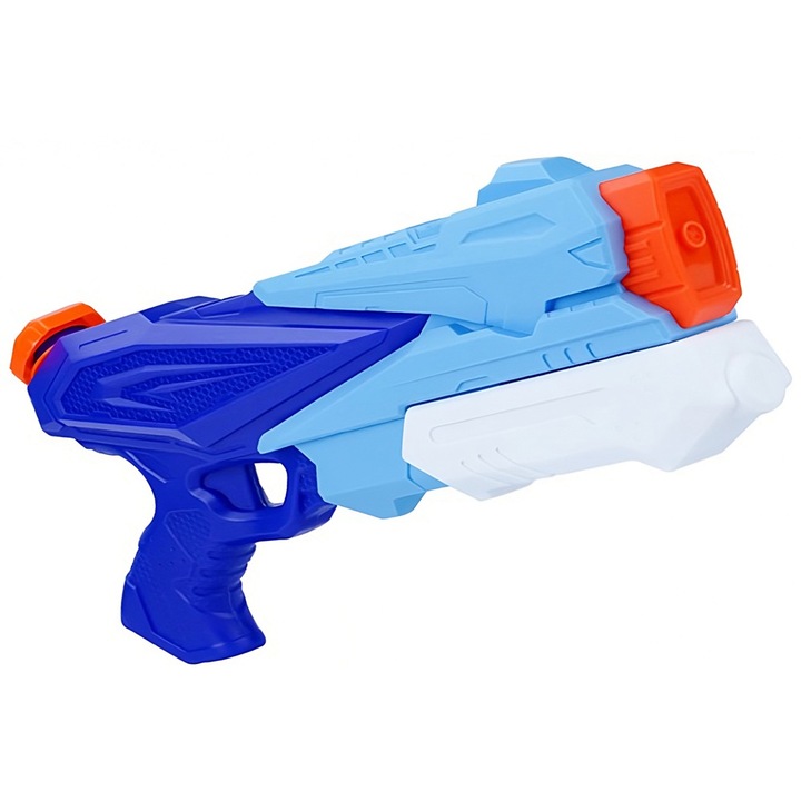 Детски воден пистолет, контролер за игра, за плаж/басейн, резервоар 500 ml, 3 дюзи, възраст 6+, син