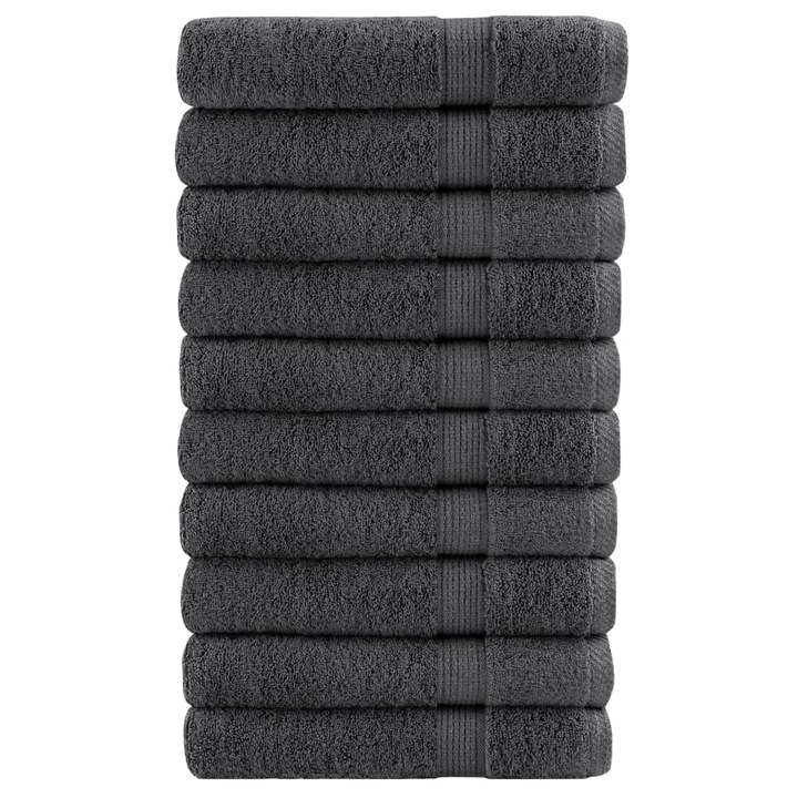 Премиум сауна кърпи SOLUND vidaXL, 10 бр, антрацит, 80x200 см, 600 gsm, 3.26 kg