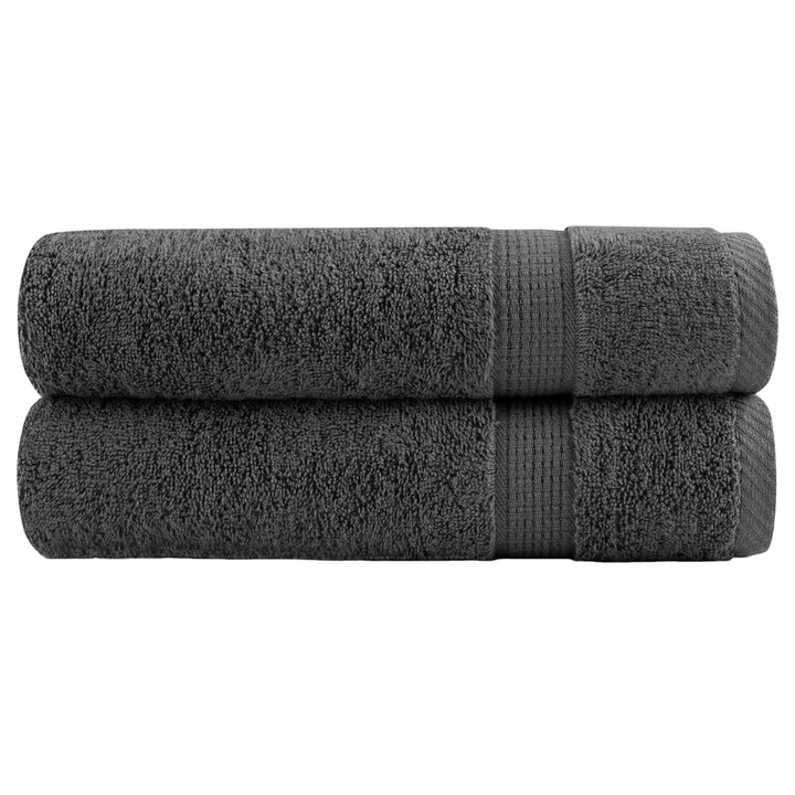 SOLUND vidaXL fürdőlepedők, 2 db, antracit, 100x150 cm, 600gsm, 1.65 kg