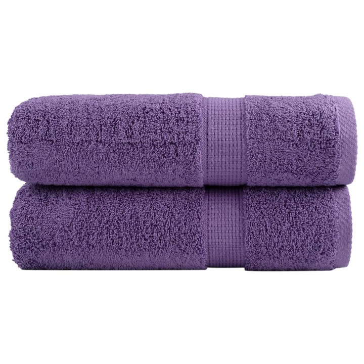 Prosoape de dus premium vidaXL, SOLUND, 2 buc. violet, 70x140 cm, 600 gsm, 1.08 kg