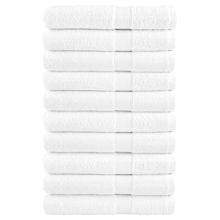 Комплект премиум кърпи за сауна SOLUND vidaXL, 10 бр, бели, 80x200 см, 600 gsm, 8.8 kg