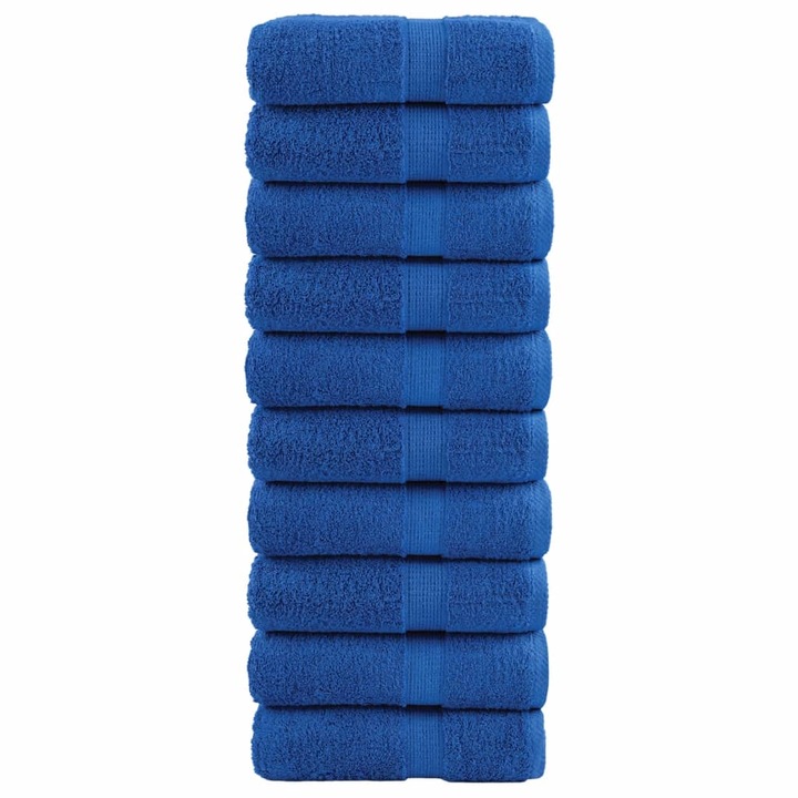 Комплект премиум кърпи за лице SOLUND vidaXL, 10 бр, сини, 30x30 см, 600 gsm, 0.49 kg