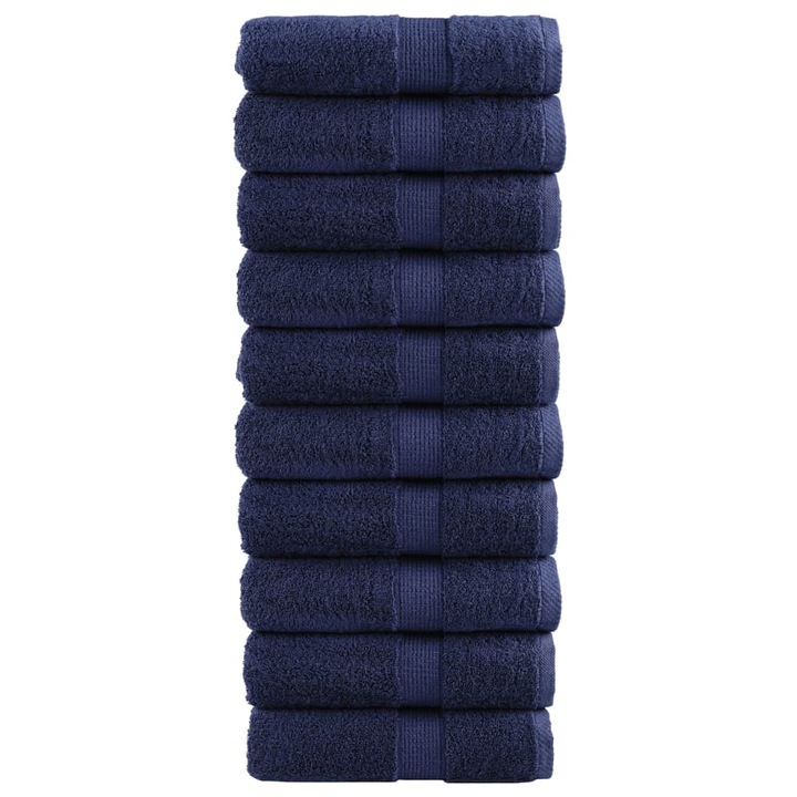 Комплект премиум кърпи за лице SOLUND vidaXL, 10 бр, сини, 30x 30 см, 600 gsm, 0.49 kg