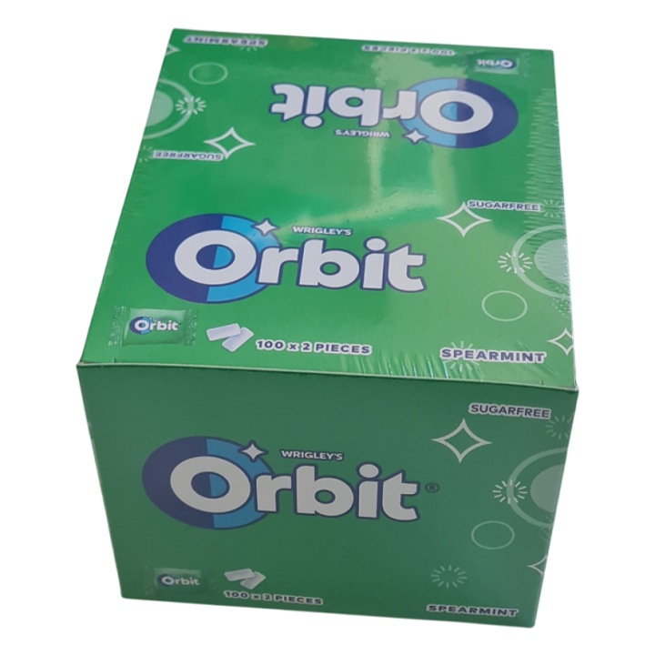 Orbit Spearmint Duo - Guma de mestecat mentolata, 2 pastile x 100 bucati