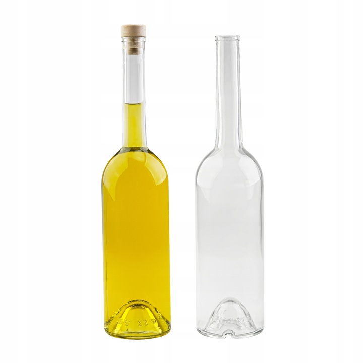 Комплект бутилки със синтетичен корк, супербутели, стъкло, висококачествено производство, лесни за почистване, издръжливи, херметично затваряне, тегло 645 г, 33 x 7,7 см, прозрачни