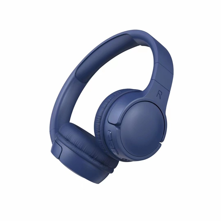 Аудио слушалки за ухо 510BT, XINLONGDIANZI, Bluetooth, Гласов асистент, TF карта, Pure Bass, Син