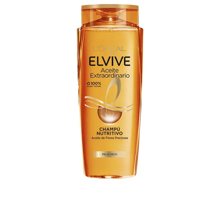 Интензивен хидратиращ шампоан за суха и увредена коса, L'Oreal Paris Elvive Aceite Extraordinario Intenso, 700 мл