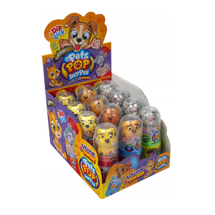 Johny Bee Pets Pop Dipper - Acadea si pudra, 12 bucati x 40 gr