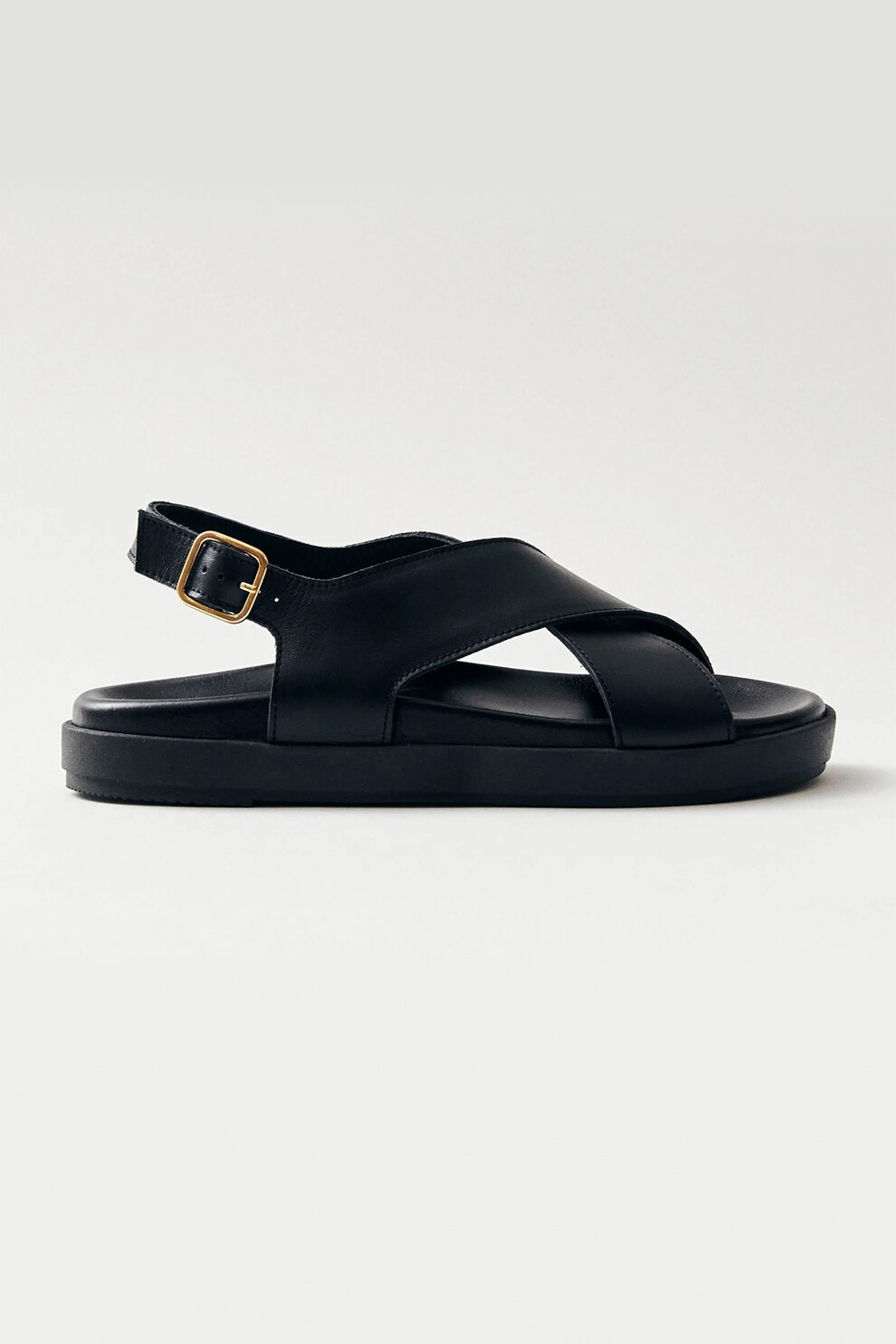 ALOHAS, Sandale de piele cu barete incrucisate, Negru, 37
