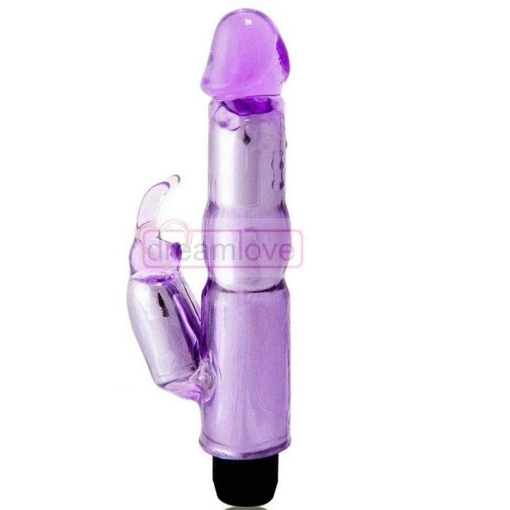 BAILE - Vibrator cu stimularea clitorisului din material super moale, 20 cm
