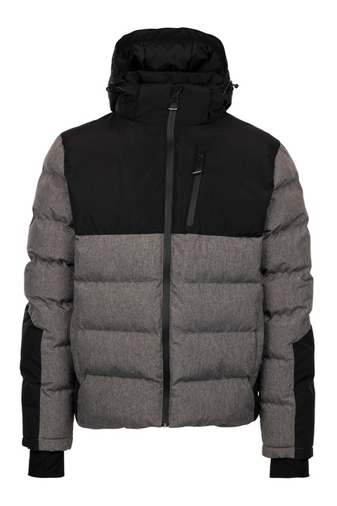 Trespass, Delabole cipzáros dzseki levehető kapucnival, Fekete/Melange sötétszürke