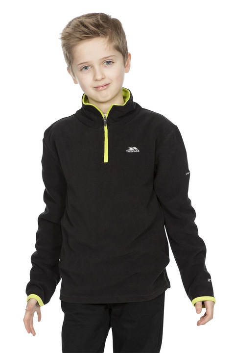 Trespass, Bluza de trening din fleece cu fenta cu fermoar Etto, Negru