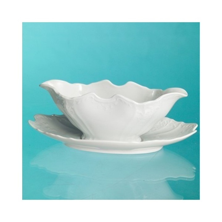 Sosiera Bernadotte, portelan fin Bohemia, 24 x 14 x 9,5 cm, alb