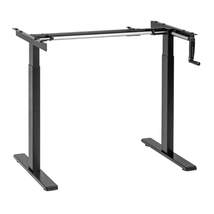 Бюро с ръчно регулиране на височината Sit-Stand ECO, черно (рамка)