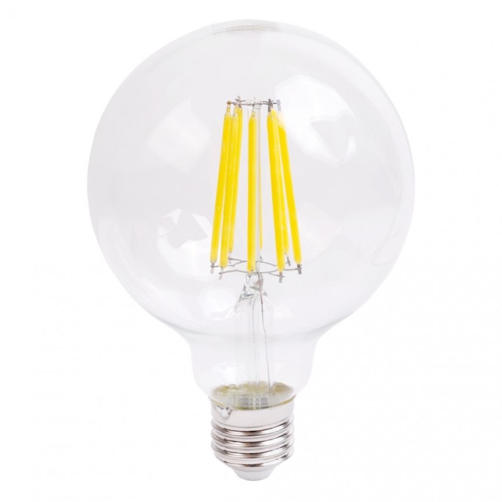 LED лампа Lightex FILAMENT, 4W, 220V, E27, G95, CL, Топла светлина, 210lm/w, 840lm