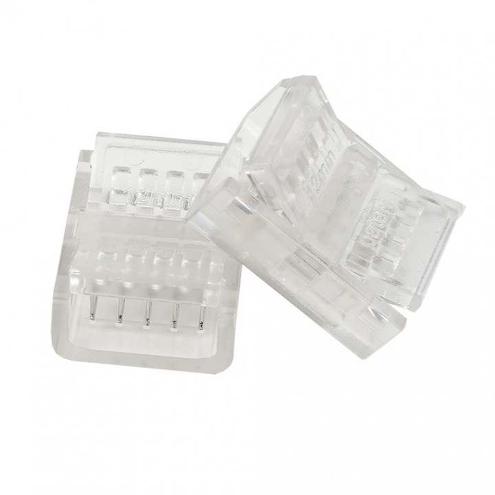 Lightex Straight Connector Kit, 5PIN, Újrafelhasználható RGBW LED szalaghoz, 12mm, 2db/csomag