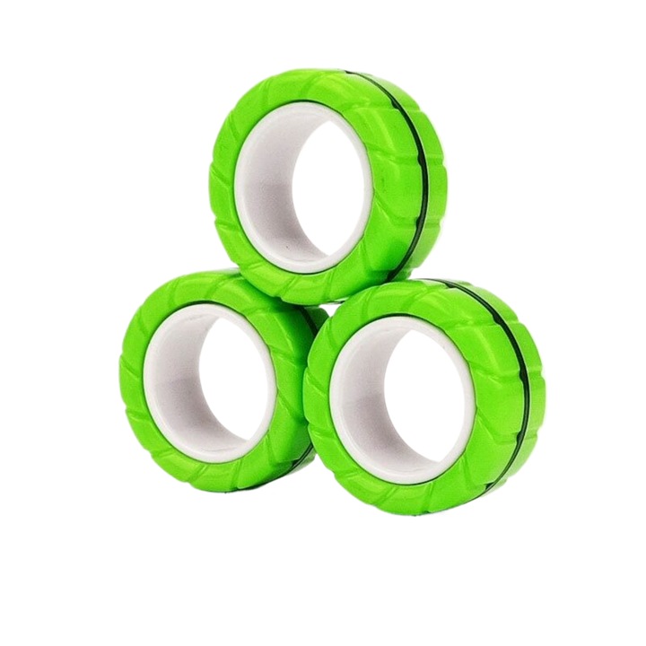 3 db mágneses Fidget gyűrű készlet, műanyag, 3x3x1,4 cm, 14 év felett
