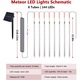 Lumini solare tip ploaie de meteori KkvoGmle, 30cm, 8 tuburi, 144 LED-uri, rezistente la intemperii