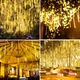 Lumini solare tip ploaie de meteori KkvoGmle, 30cm, 8 tuburi, 144 LED-uri, rezistente la intemperii