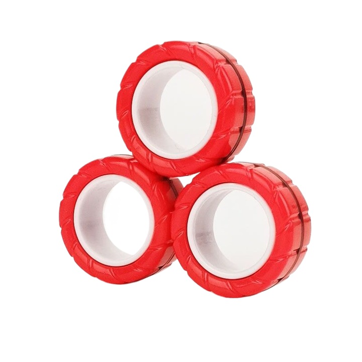 3 db mágneses Fidget gyűrű készlet, műanyag, 3x3x1,4 cm, 14 év felett
