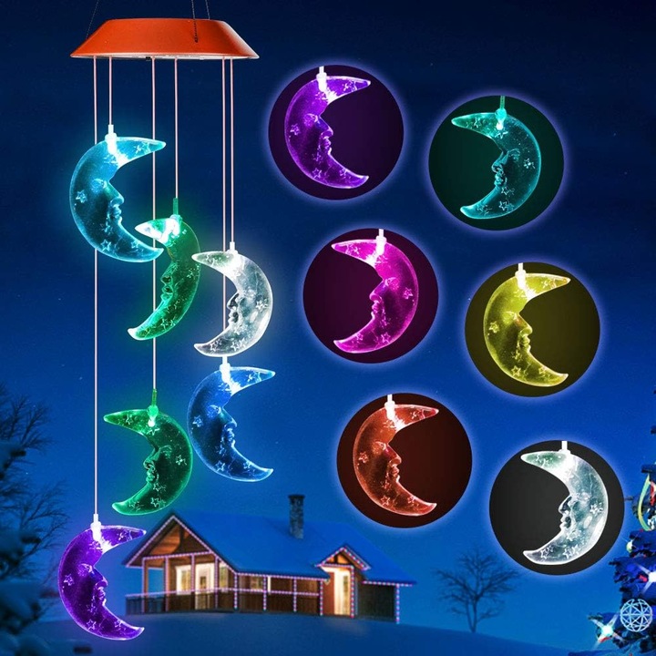 Színes napelemes harangok, kerti dekorációk, 10 szín, 30x45cm