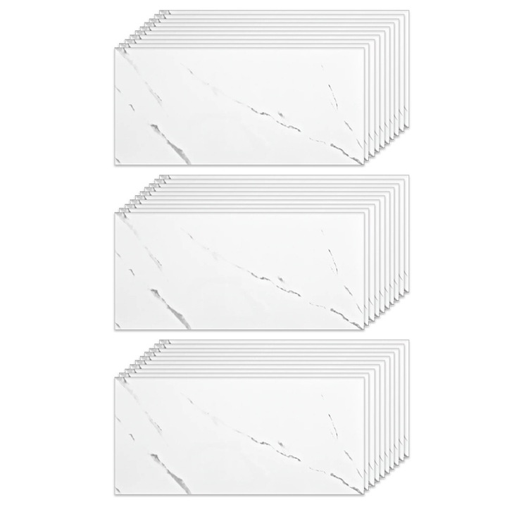 30x selling Depot Dekorcsempe készlet, öntapadó, márványutánzat, vastagság 2mm, méretek 30x60cm, fedett felület 5,4m2, fehér-szürke