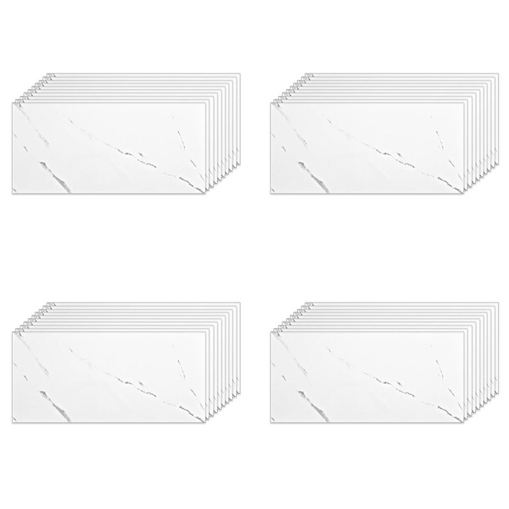 40x selling Depot Dekorcsempe készlet, öntapadó, márványutánzat, vastagság 2mm, méretek 30x60cm, fedett felület 7,2m2, fehér-szürke