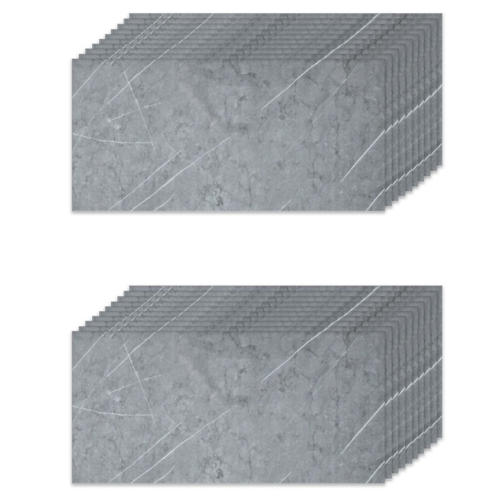 Set 20x Panouri decorative Selling Depot ®, autoadezive, imitatie marmura, grosime 2mm, dimensiuni 30x60cm, suprafata acoperita 3.6mp, Marble Light Gray
