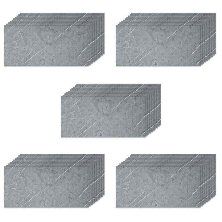 Set 50x Panouri decorative Selling Depot ®, autoadezive, imitatie marmura, grosime 2mm, dimensiuni 30x60cm, suprafata acoperita 9mp, Marble Light Gray