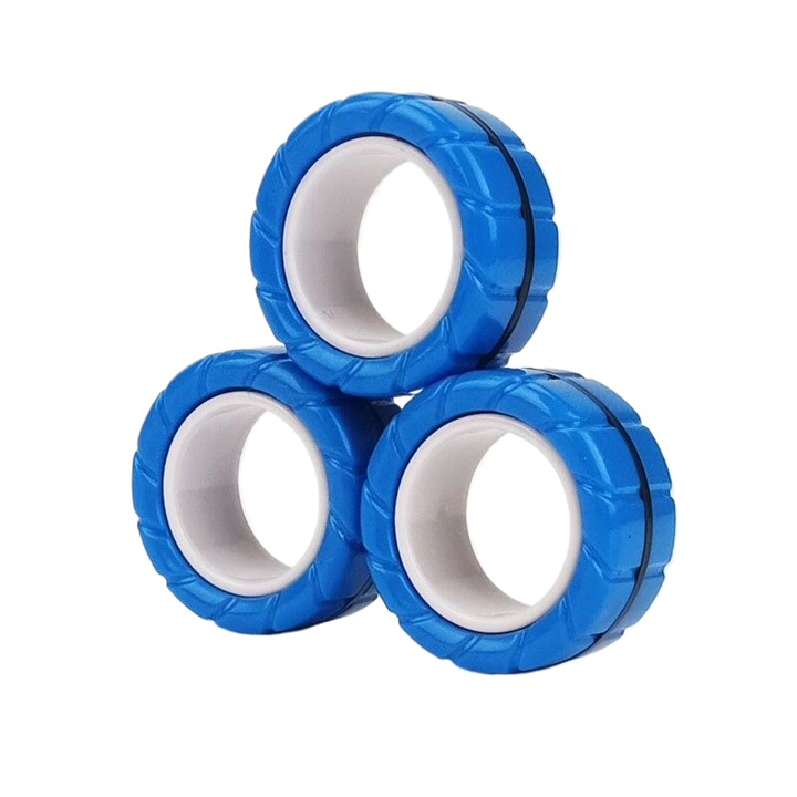 3 db mágneses Fidget gyűrű készlet, műanyag, 3x3x1,4 cm, 14 év felett