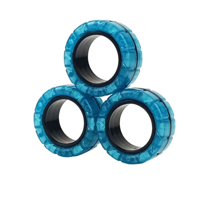 3 db mágneses Fidget gyűrű készlet, műanyag, 3x3x1,4 cm, 14 év felett