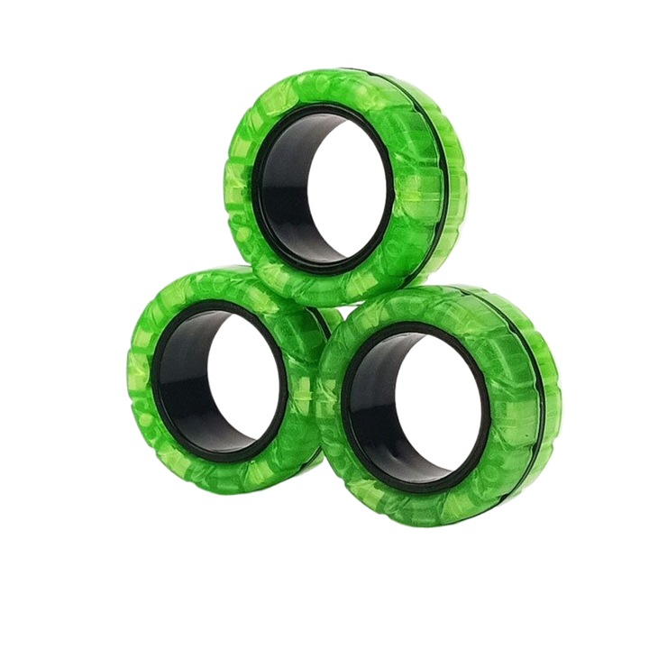 3 db mágneses Fidget gyűrű készlet, műanyag, 3x3x1,4 cm, +14 év