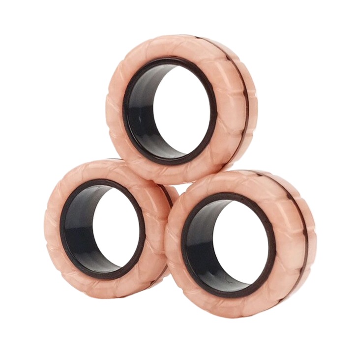 3 db mágneses Fidget gyűrű készlet, műanyag, 3x3x1,4 cm, 14 év felett