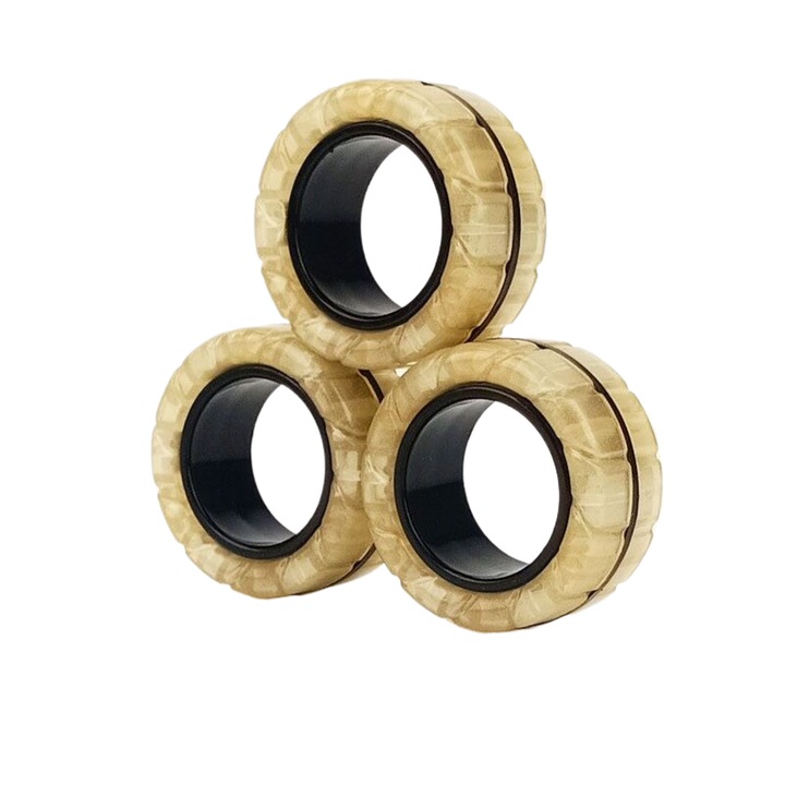 3 db mágneses Fidget gyűrű készlet, műanyag, 3x3x1,4 cm, 14 év felett