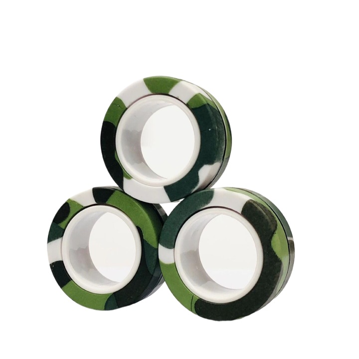 3 db mágneses Fidget gyűrű készlet, többszínű, műanyag, 3x3x1,4 cm, +14 év
