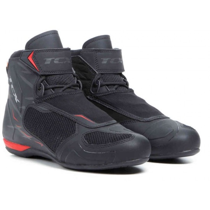 Ghete moto, TCX, Ro4d Air Black, Negru/Rosu, 44