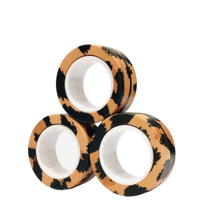 3 db mágneses Fidget gyűrű készlet, többszínű, műanyag, 3x3x1,4 cm, +14 év