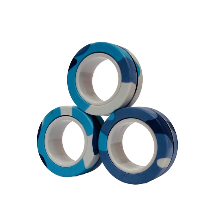 3 db mágneses Fidget gyűrű készlet, többszínű, műanyag, 3x3x1,4 cm, 14 év felett