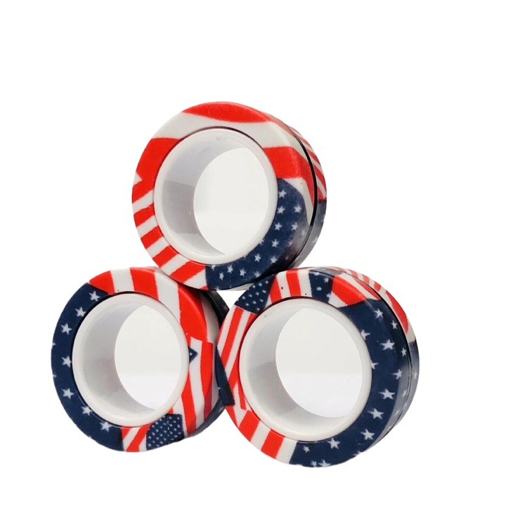 3 db mágneses Fidget gyűrű készlet, többszínű, műanyag, 3x3x1,4 cm, 14 év felett