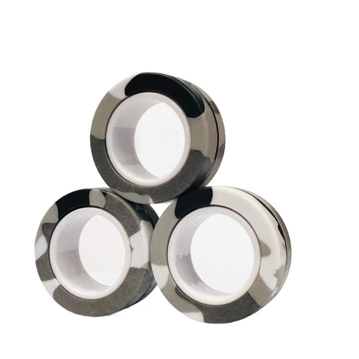 3 db mágneses Fidget gyűrű készlet, többszínű, műanyag, 3x3x1,4 cm, +14 év