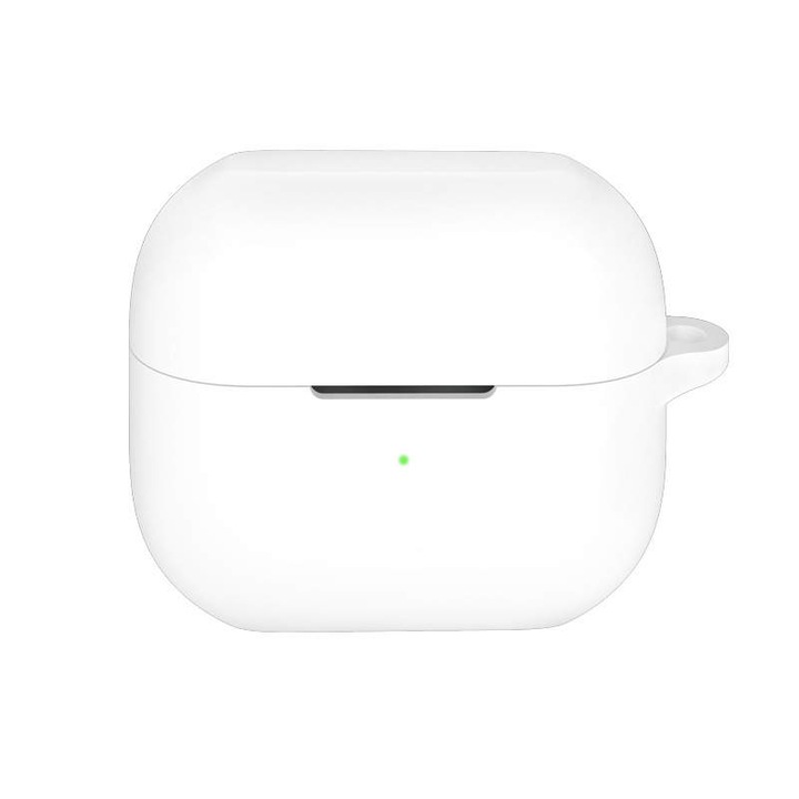 Husa protectie casti wireless, THD, compatibila Samsung Galaxy Buds3 Pro, Samsung Galaxy Buds3, alba