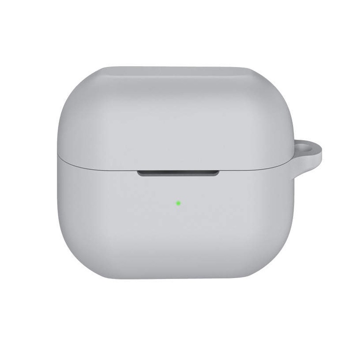 Husa protectie casti wireless, THD, compatibila Samsung Galaxy Buds3 Pro, Samsung Galaxy Buds3, gri