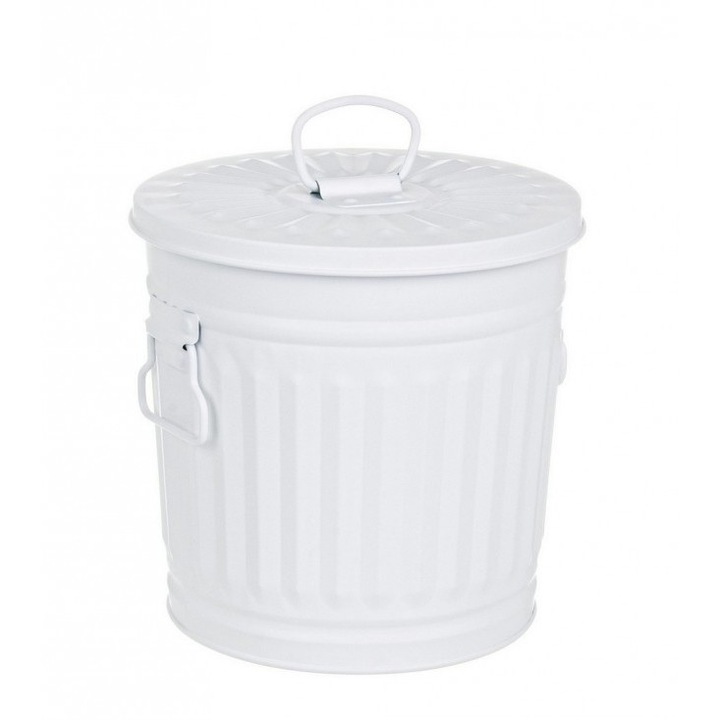 Cos gunoi zinc alb London 22x18.5x21.5 cm