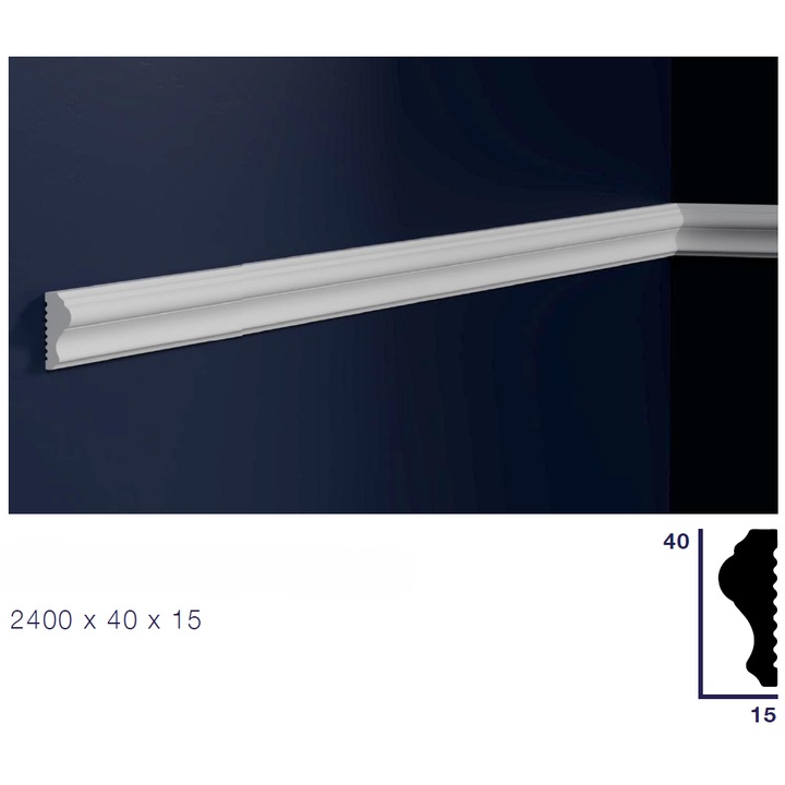 Декоративен профил за стена и таван OCN40, Полимер