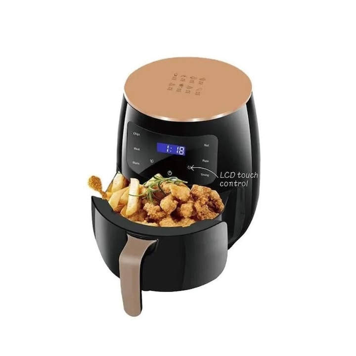 Forró levegős sütő olaj nélkül, air fryer, PERFORMANCE®Air Fryer 8 funkciós, Űrtartalom 6L, Digitális kijelző, 2400W