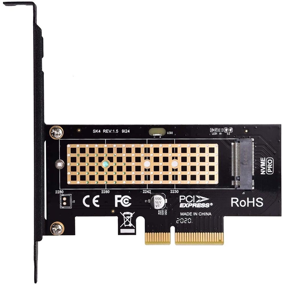 Unitati Ssd Adaptor M.2 NVME SSD la PCIe 3.0 x4, Redkid®, Pentru unitati SSD 2280 ...